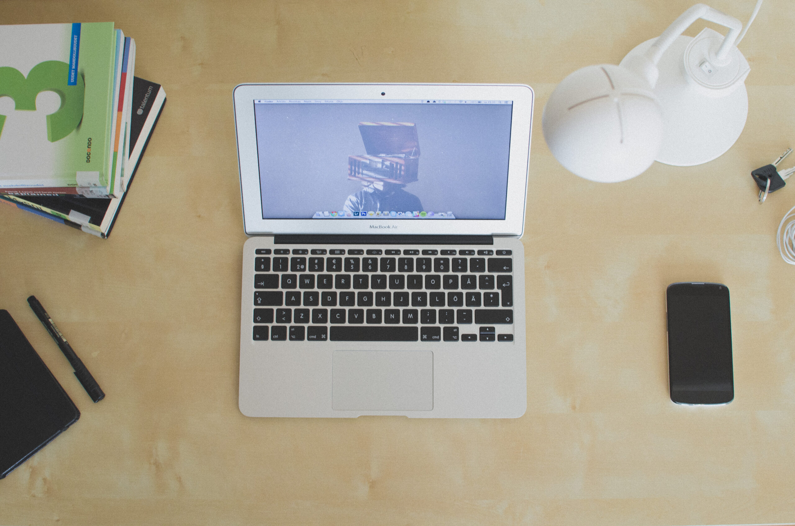 Email marketing beginner workspace: laptop on a desk for writing email campaigns