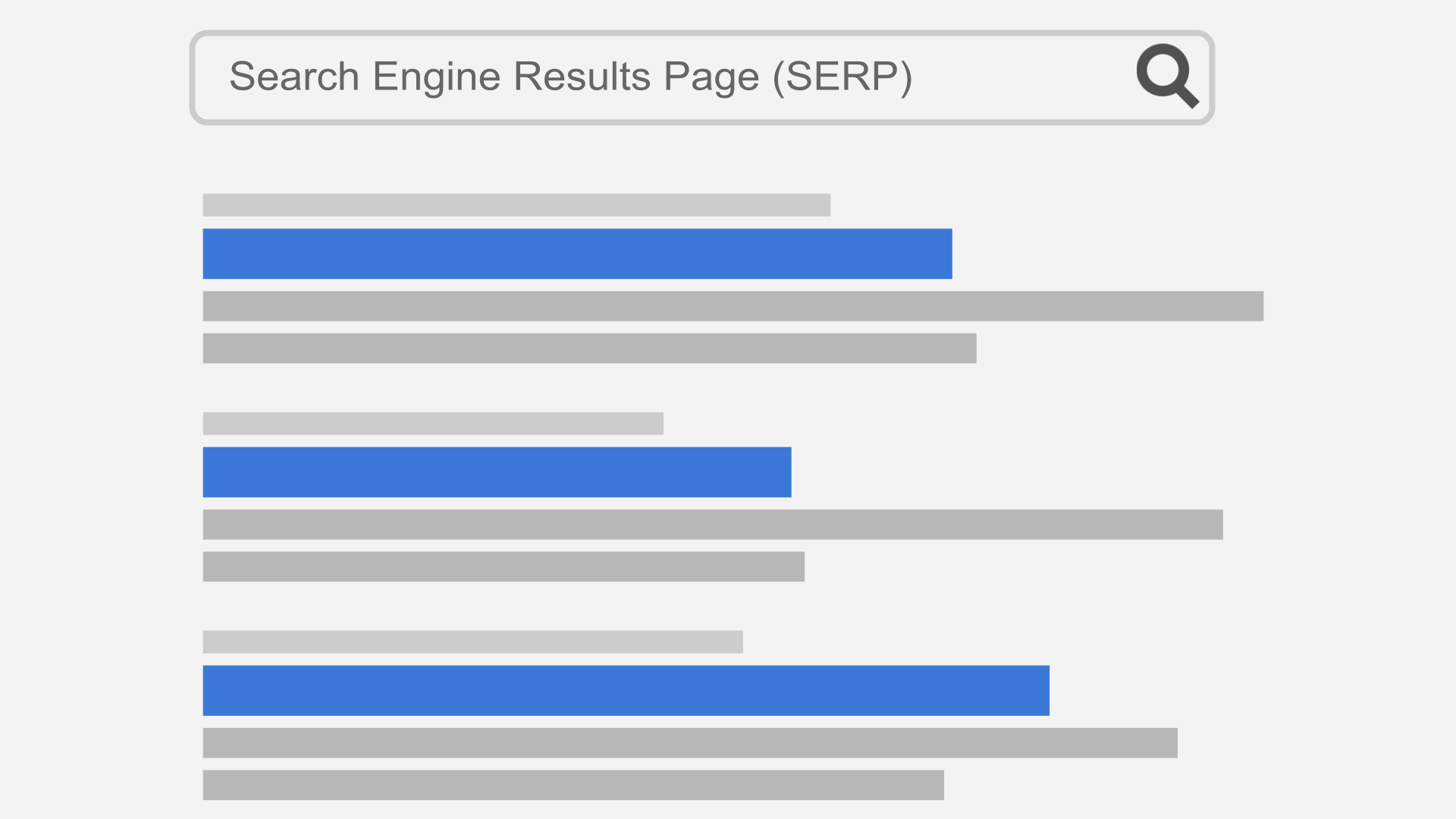 Illustration of a search engine results page — checking the SERP before targeting a keyword for affiliate marketing