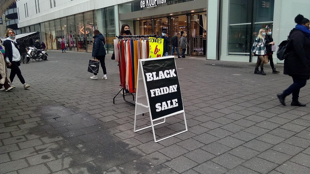 Black Friday sale sign in a shop window