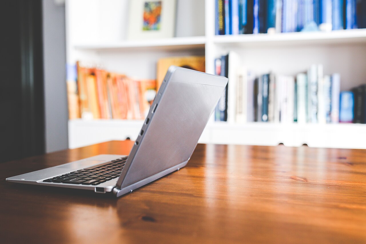 Laptop on a desk ready for work