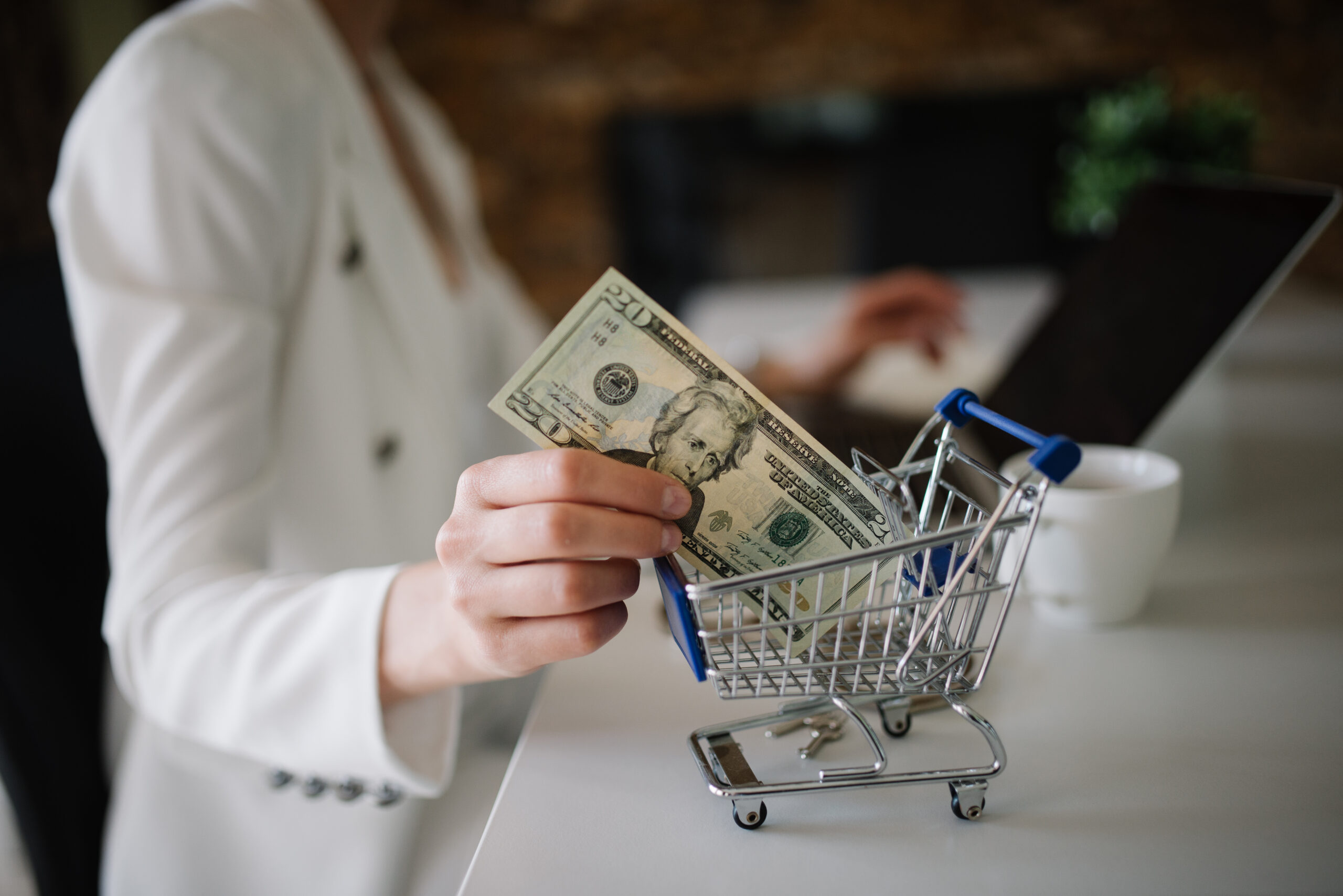 Woman shopping online, representing retail affiliate programs like Amazon Associates